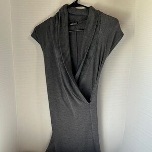 Wet seal gray faux wrap bodycon dress size small y2k